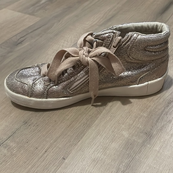 Zara girls rose gold sparkly shoes with side zipper - Picture 4 of 5